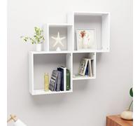 Vidaxl Wall Cube Shelf White 80X15X78.5 Cm Engineered Wood, White