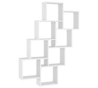vidaXL Wall Cube Shelf White Engineered Wood Wall Cube Floating Hanging Shelf