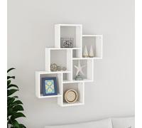 vidaXL Wall Cube Shelf White Engineered Wood Wall Cube Hanging Floating Shelf