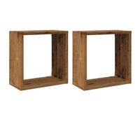 vidaXL Wall Cube Shelves 2 pcs Old Wood 30x15x30 cm Engineered Wood