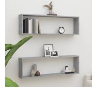 (grey sonoma, 2 pcs) vidaXL 2/4/6x Wall Cube Shelves Engineered Wood CD Wall Cabinet Multi Colours