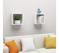 vidaXL Wall Cube Shelves 2 pcs White 30x15x30 cm