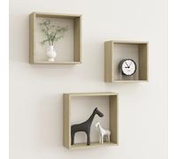vidaXL Wall Cube Shelves 3 pcs Sonoma Oak