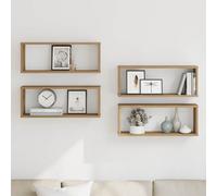 vidaXL Wall Cube Shelves 4 pcs Artisan Oak 60x15x23 cm Engineered Wood