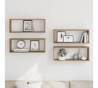 Vidaxl Wall Cube Shelves 4 Pcs Artisan Oak 60X15X23 Cm Engineered Wood