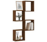 vidaXL Wall Cube Shelves 4 pcs Brown Oak 30x15x30 cm