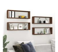 (brown oak) vidaXL 2/4x Wall Cube Shelves Engineered Wood CD Wall Cabinet Multi Colours