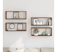 (old wood, 4 pcs) vidaXL Wall Shelves Floating Rack Display Shelf Bookshelf Engineered Wood