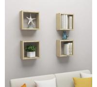 Vidaxl Wall Cube Shelves 4 Pcs Sonoma Oak 30X15X30 Cm