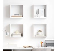 vidaXL Wall Cube Shelves 4 pcs White 30x15x30 cm