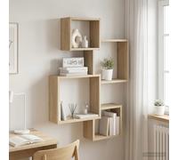 VidaXL Wall Cube Shelves Wall-Mounted Sonoma Oak 64 X 13.5 X 91.5 Cm