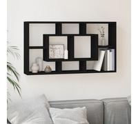 Vidaxl Wall Display Shelf 8 Compartments Black, Black