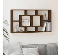 Vidaxl Wall Display Shelf 8 Compartments Brown Oak