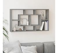 Vidaxl Wall Display Shelf 8 Compartments Concrete Grey
