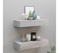 Vidaxl Wall Drawer Shelves 2 Pcs Concrete Grey 60X23.5X10Cm Mdf