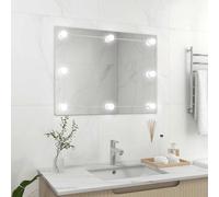 vidaXL Wall Frameless Mirror with LED Lights Rectangular Glass
