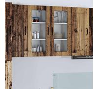 vidaXL Wall Glass Cabinet LUCCA 2 pcs Old Wood 40 x 31 x 80 cm
