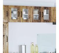 vidaXL Wall Glass Cabinet LUCCA 2 pcs Old Wood 60 x 31 x 40 cm