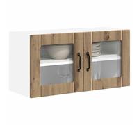 vidaXL Wall Glass Cabinet LUCCA Artisan Oak 80 x 31 x 40 cm