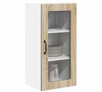 vidaXL Wall Glass Cabinet LUCCA Sonoma Oak 40 x 31 x 80 cm