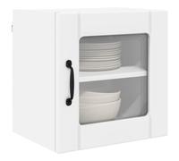 vidaXL Wall Glass Cabinet LUCCA White 40 x 31 x 40 cm Engineered Wood