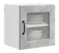 vidaXL Wall Glass Cabinet PORTO 2 pcs Concrete Grey Engineered Wood