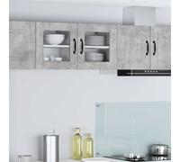 vidaXL Wall Glass Cabinet PORTO Concrete Grey 40 x 31 x 40 cm