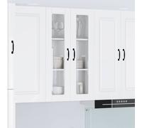 vidaXL Wall Glass Cabinet PORTO High Gloss White 60 x 31 x 100 cm