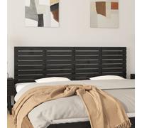 Wall Headboard Black 166x63 cm Solid Pine Wood with Finish for Bedroom Decor