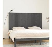 vidaXL Wall Headboard Grey 204x3x110 cm Solid Wood Pine