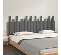 vidaXL Wall Headboard Grey 204x3x80 cm Solid Wood Pine NEW