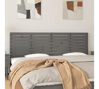 vidaXL Wall Headboard Grey 206x3x63 cm Solid Wood Pine
