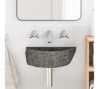 vidaXL Wall Hung Basin Grey (30-37) x (25-30) x 12 cm River stone