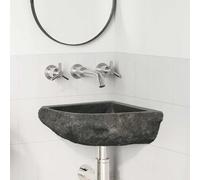 vidaXL Wall Hung Corner Basin Grey (30-37) x (30-37) x 12 cm