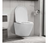 Vidaxl Wall Hung Rimless Toilet Ceramic White