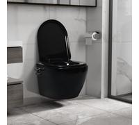 Wall Hung Rimless Toilet With Bidet Function Sleek Toilet White/Black vidaXL