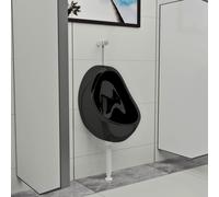vidaXL Wall Hung Urinal with Flush Valve Ceramic Black