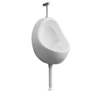 vidaXL Wall Hung Urinal with Flush Valve Streamlined Design Commercial Residential Use Bathroom Toilet Washout Wall-mounted Urinal Ceramic White