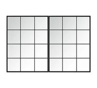 vidaXL Wall Mirrors 2 pcs Black 80x60 cm Metal