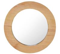 vidaXL Wall Mirror 40 cm Teak Round Home Decorative Hanging Wooden Mirror