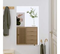 vidaXL Wall-Mounted Vanity Mirror - Glass Rectangular Cosmetic Mirror - Modern Decorative Mirror for Bedroom, Bathroom, Living Room - Silver, 50x80 cm