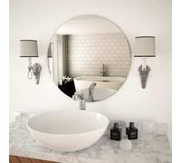vidaXL Wall Mirror 60 cm Round Glass UK HOT