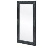 vidaXL Rectangular Wall Mirror in Baroque Style, Black 100x50 cm, Classic Design with Bevelled Edge, Decorative and Practical, Easy Wall-Mounting for Dressing Room, Sturdy Wooden Frame