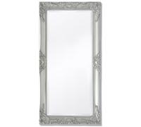 vidaXL Wall Mirror Baroque Style 100x50 cm Silver Hanging Vanity Glass Antique v
