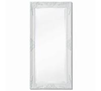vidaXL Wall Mirror Baroque Style 100x50cm White Hanging Makeup Vanity Decor vida