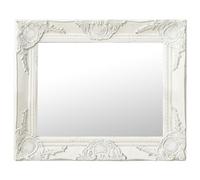 vidaXL Wall Mirror Baroque Style 50x40 cm White