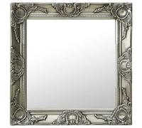 Vidaxl Wall Mirror Baroque Style 50X50 Cm Silver