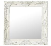 Vidaxl Wall Mirror Baroque Style 50X50 Cm White