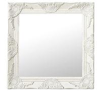 vidaXL Wall Mirror Baroque Style 50x50 cm White