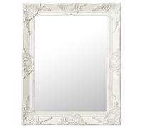 vidaXL Wall Mirror Baroque Style 50x60 cm White Hanging Mirror Bathroom Mirror